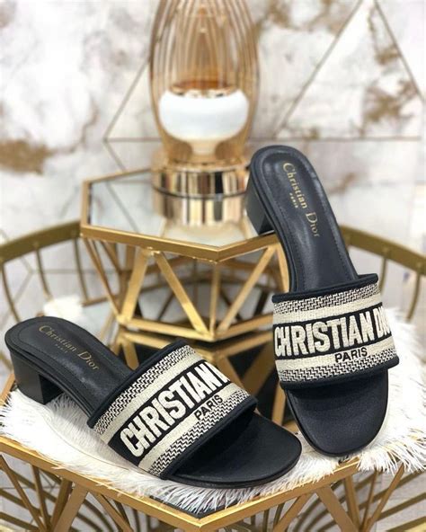 christian dior heeled slides|christian dior slides for women.